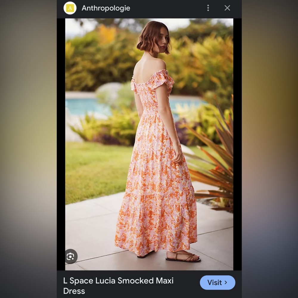 L space Lucia smocked maxi dress